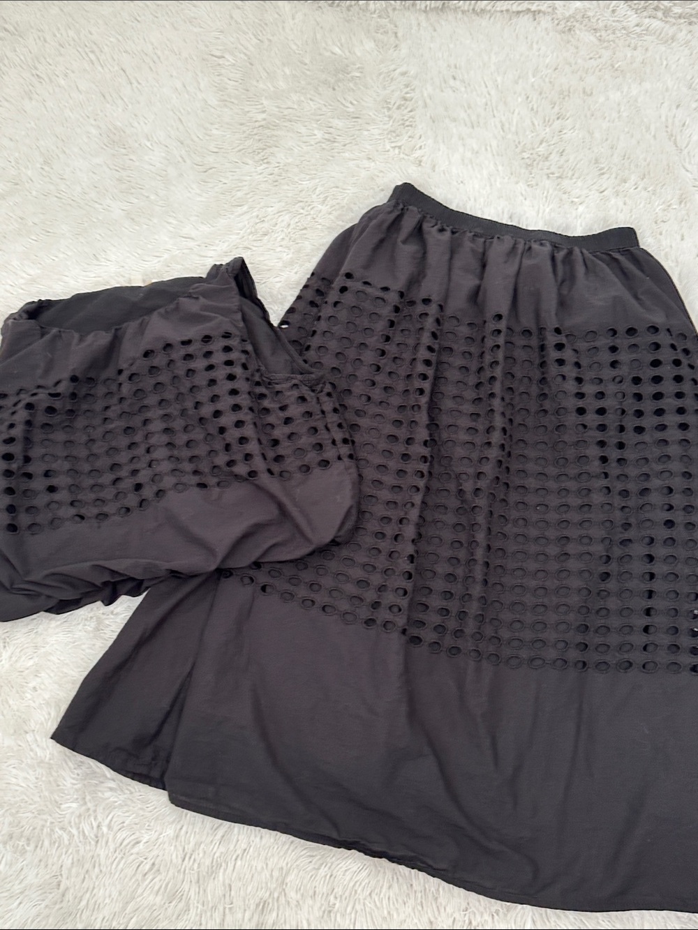 🟣 Jennifer Grace Eyelet Skirt Set